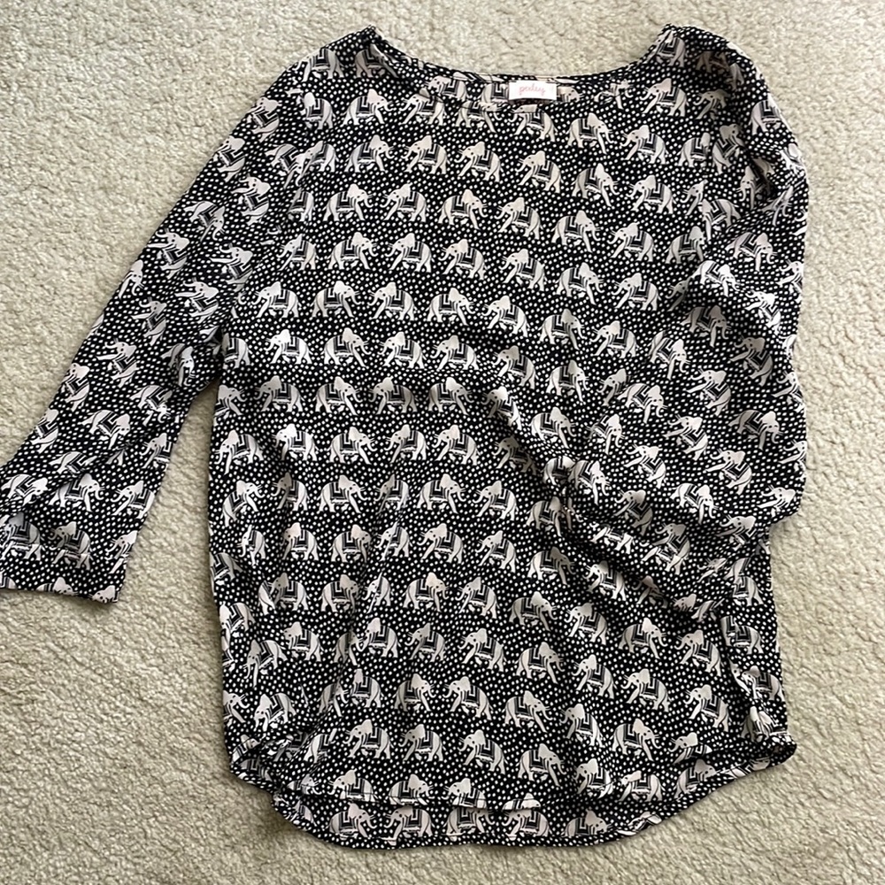 3/4 sleeve elephant print top